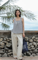 Load image into Gallery viewer, Seersucker Striped Top in Black/White