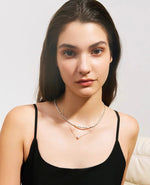 Load image into Gallery viewer, Double Chain Beaded Pearl Necklace