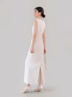 Load image into Gallery viewer, Tailored Maxi Sleeveless Suit Dress in White