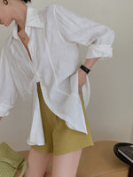 Load image into Gallery viewer, Relaxed Tailored Long Shirt in White