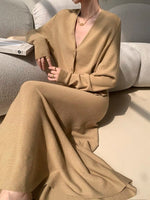 Load image into Gallery viewer, Knitted Mermaid Maxi Skirt in Khaki