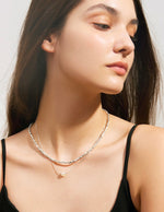 Load image into Gallery viewer, Double Chain Beaded Pearl Necklace