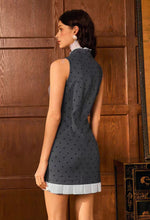 Load image into Gallery viewer, Polka Contrast Mini Cheongsam in Grey