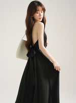 Load image into Gallery viewer, Sandstone Tie Maxi Dress in Black- S/M/L/XL