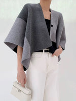 Load image into Gallery viewer, Poncho Button Cardigan in Grey