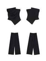 Load image into Gallery viewer, Tailored Bustier Top // Trousers Set in Black