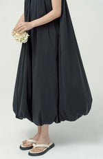 Load image into Gallery viewer, Sleeveless Pocket Bubble Dress in Black