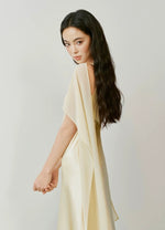 Load image into Gallery viewer, Multi-Way Sheer Drape Satin Gown in Yellow