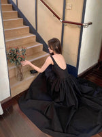 Load image into Gallery viewer, Drop Back Sleeveless Stretch Maxi Dress in Black