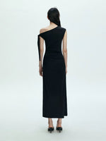 Load image into Gallery viewer, Toga Tie Stretch Maxi Dress in Black