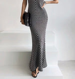 Load image into Gallery viewer, Knitted Sleeveless Dress in Black/White