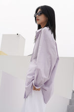 Load image into Gallery viewer, Classic Oversized Pocket Shirt in Purple