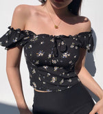 Load image into Gallery viewer, Laurel 2-Way Floral Top in Black
