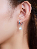 Load image into Gallery viewer, Pearl Loop Drop Earrings