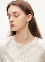 Load image into Gallery viewer, Pearl Diamante Edge Earrings