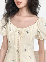 Load image into Gallery viewer, Floral Blouson Mini Dress in Yellow