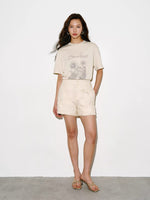 Load image into Gallery viewer, Floral Embroidered Shorts in Cream