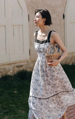 Load image into Gallery viewer, Floral Panel Maxi Dress in Black/White