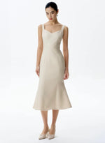 Load image into Gallery viewer, Tweed Sweetheart Mermaid Dress in Beige