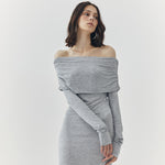 Load image into Gallery viewer, Esme Off Shoulder Maxi Dress in Grey
