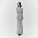 Load image into Gallery viewer, Esme Off Shoulder Maxi Dress in Grey