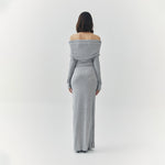 Load image into Gallery viewer, Esme Off Shoulder Maxi Dress in Grey