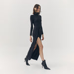 Load image into Gallery viewer, Evangeline Turtleneck Maxi Dress in Black