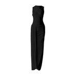 Load image into Gallery viewer, Evel Drape Stretch Dress in Black