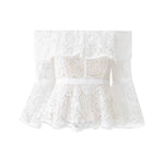 Load image into Gallery viewer, Off Shoulder Lace Flute Top in White