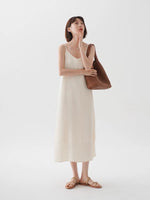 Load image into Gallery viewer, Textured Cami Midi Slip Dress in Silver