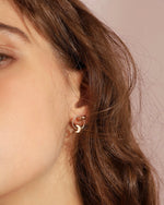 Load image into Gallery viewer, Star & Moon Loop Stud Earrings