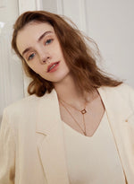 Load image into Gallery viewer, Double Chain Square Pendant Necklace