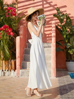 Load image into Gallery viewer, Sandstone Tie Maxi Dress in White
