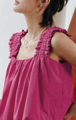 Load image into Gallery viewer, Gathered Strap Bubble Top in Pink