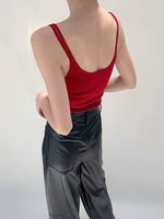 Load image into Gallery viewer, Square Neck Knit Camisole in Red