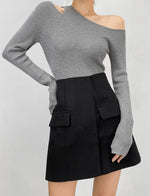 Load image into Gallery viewer, Toga Cutout Knit Top in Grey