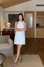 Load image into Gallery viewer, Halter Shift Dress in White
