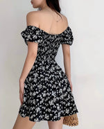 Load image into Gallery viewer, Chion 2-Way Floral Mini Dress in Black