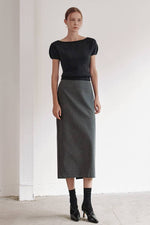 Load image into Gallery viewer, Korean Benne Wool/Cashmere Knit Top in Grey