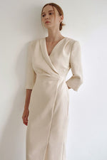 Load image into Gallery viewer, Korean Nova Tailored Dress in Cream