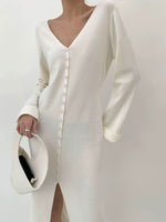 Load image into Gallery viewer, Midi Cardigan Dress in White