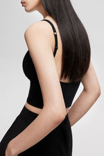 Load image into Gallery viewer, Shelf Bra Cropped Cami Top in Black