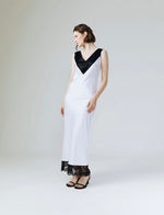 Load image into Gallery viewer, Grace Lace Silk Maxi Dress in White