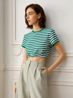 Load image into Gallery viewer, Classic High Waist Hook Wide Leg Trousers in Green