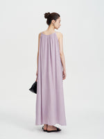 Load image into Gallery viewer, Crepe Tent Pocket Maxi Dress in Purple
