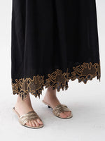 Load image into Gallery viewer, Contrast Embroidery Tent Maxi Dress Black