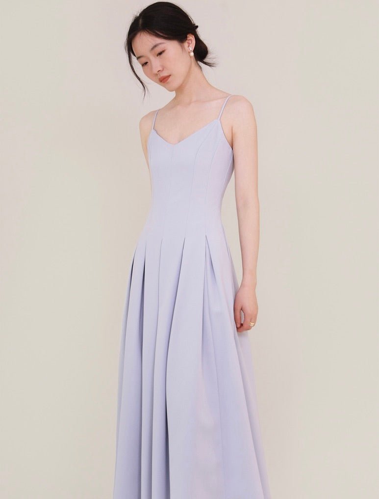 Livya Cami Pleated Pocket Dress in Lavender