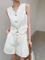 Load image into Gallery viewer, Tweed Textured Vest + Shorts Set