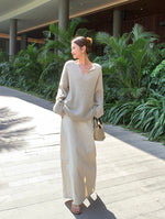 Load image into Gallery viewer, Relaxed Light Knit Top in Greige