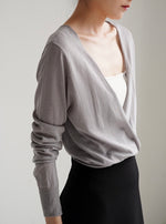 Load image into Gallery viewer, Tencel Blend Twist Top in Grey